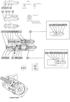 Crane hydraulic pump, control valve 9992090