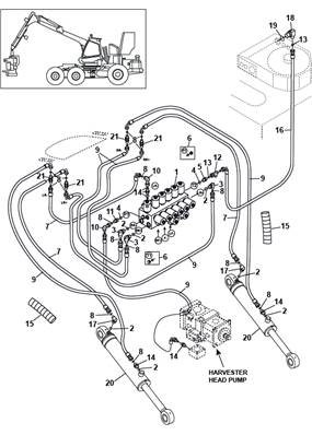 Rear drive motor, hydraulic lines 9992186