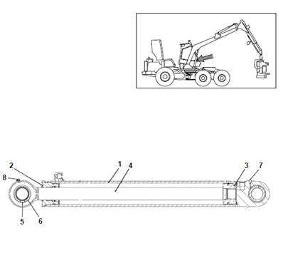 Lifting cylinder and dipper, assembly 9992296
