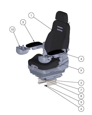7000 seat, armrests 9992623