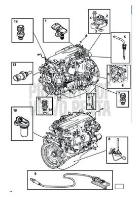 Engine sensors, installation 9992684
