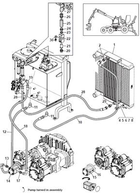 Hydraulic cooling, hydraulic lines 9992732