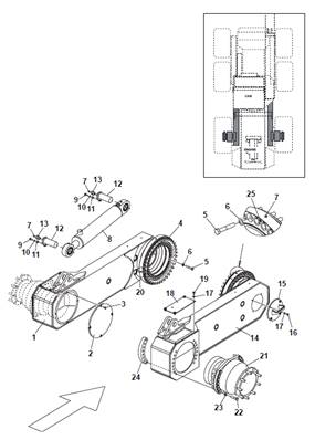 Rear pendulum arm, assembly 9992912