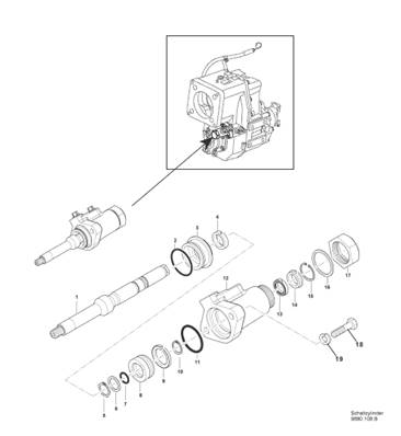 Gearbox gear selector, assembly 99929195