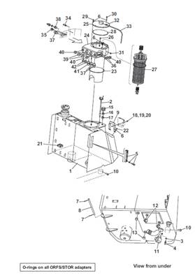 Hydraulic reservoir, assembly 9903250S2