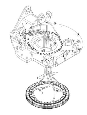 Turret rotation lubrication, assembly 9991138