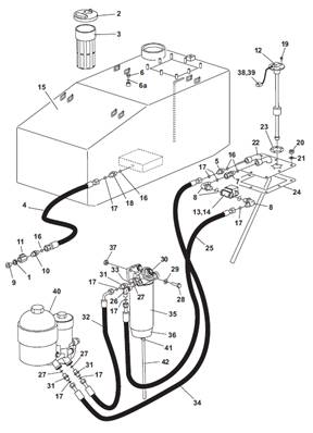 Fuel lines, mounting 9991454S2