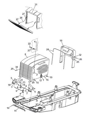 Hood guard, mounting 9991504