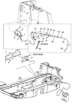 Hydraulic and fuel filling pump, assembly 9992018