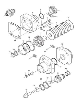 Bogie, brake cylinder 9992498