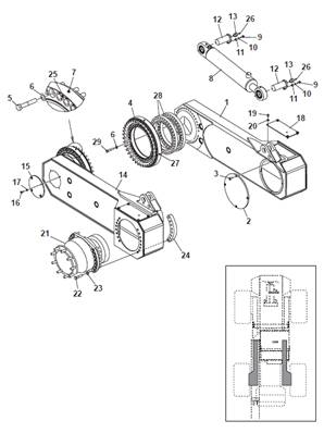 Front pendulum arm, mounting 9992909