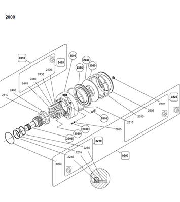 Turret rotation motor with brakes, assembly 99929379