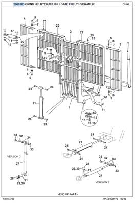 Hydraulic removable grid, mounting 2000183