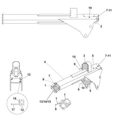 Crane telescope arm 250/260 10m assembly 9991043