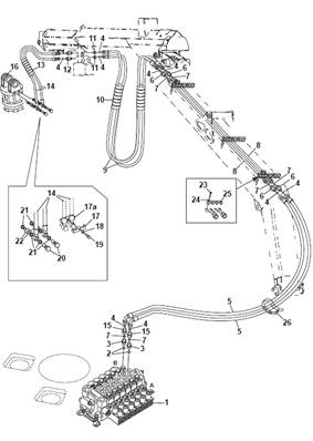 Rotator, hydraulic lines 9991053
