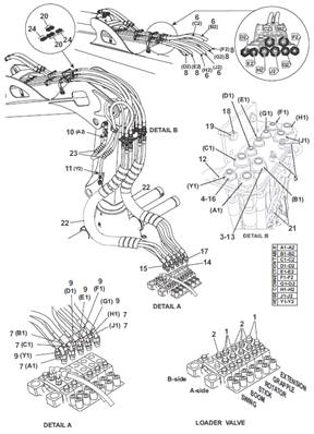 Crane, hydraulic lines 9991629