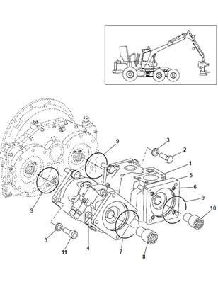 Hydraulic pumps, assembly 9992065