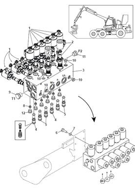 Pendulum arm hydraulic block, assembly 9992073