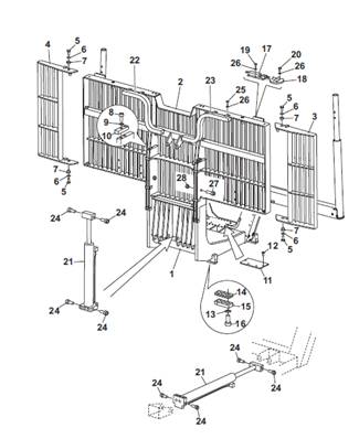 Hydraulic and mechanical removable grid, mounting 9992342