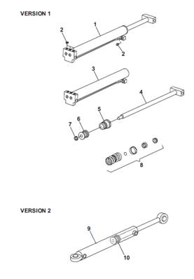 Grid hydraulic cylinder, assembly 9992536