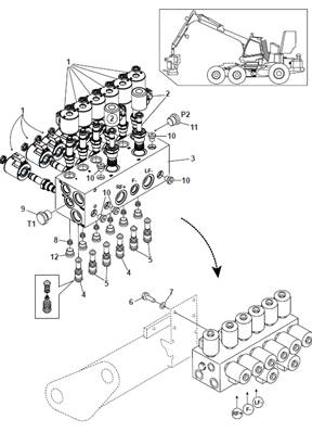 Pendulum arm hydraulic block, assembly 9992743