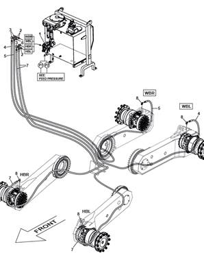 Service brakes, hydraulic lines 9992917