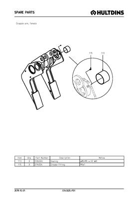 Grapple arm, female 0743025P01