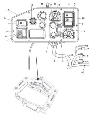 Engine start panel, assembly 7031348