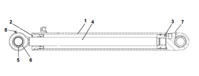 Lifting cylinder and dipper, assembly 9900233