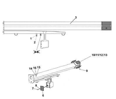 Crane telescope 220/250/260/300 11m, assembly 9900242