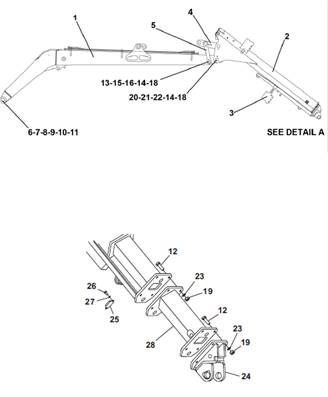 Crane 250/260 11,5m, assembly 9900900