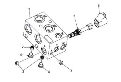Swing brake, hydraulic valve 9991008