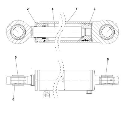 Hydraulic steering cylinder, assembly 9991201