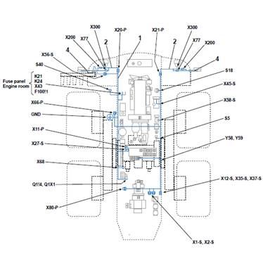 Rear frame harness, assembly 9991211