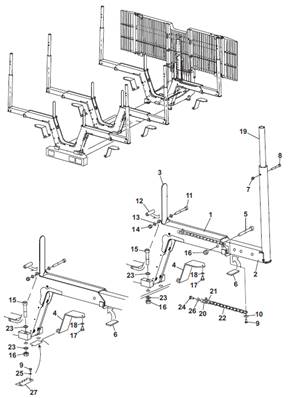 Mechanical/hydraulic cradles, assembly 9991270