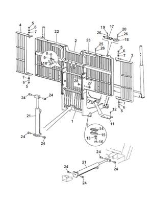 Hydraulic and mechanical removable grid, mounting 9991579