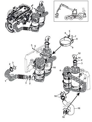 Stage 5 engine exhaust, fitting 9991673