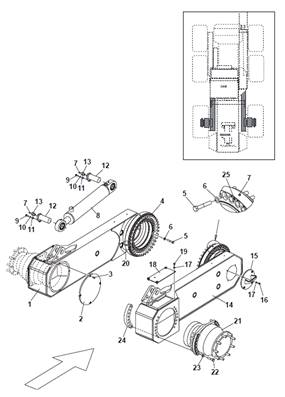 Rear pendulum arm, assembly 9992181