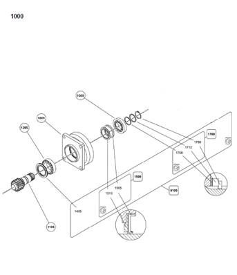 Turret rotation motor, assembly 99929416